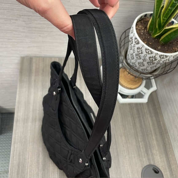 Vera Bradley Black Iconic Glenna Satchel Bag - Picture 8 of 15